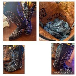 Golden Guns Rhinestone Western Boots